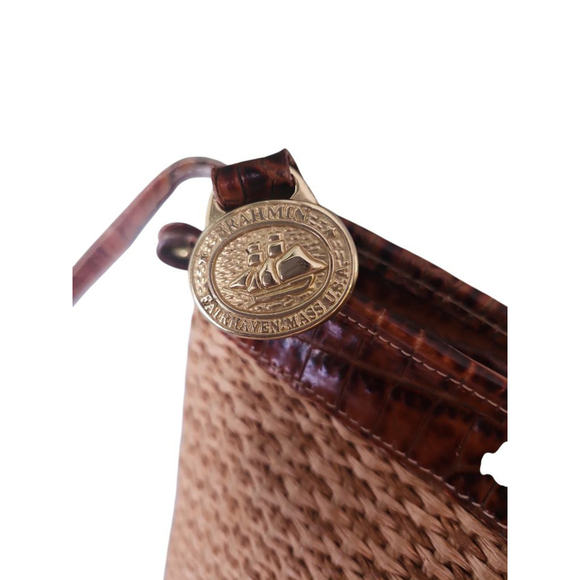 Brahmin Brown & Beige Woven Crossbody Bag - Picture 8 of 11